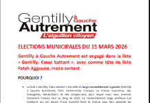 ELECTIONS MUNICIPALES DU 15 MARS 2026 : GGA vote Gentilly Coeur battant